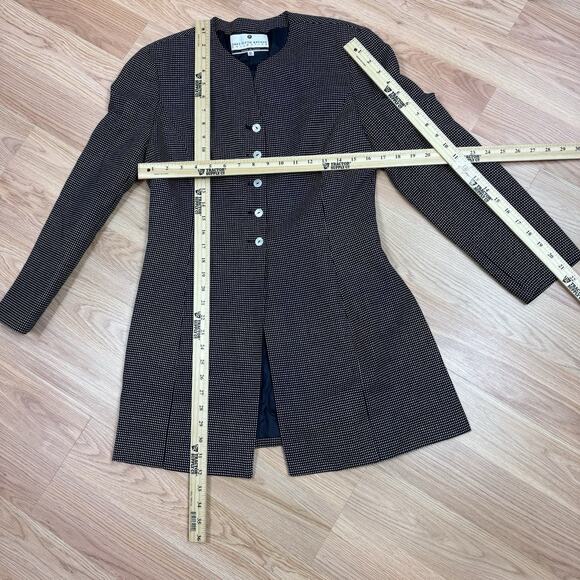 Saks Fifth Avenue Women’s Jacket Vintage Black White Dot Silk Wool Size 6 - Picture 4 of 7